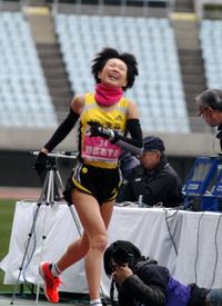 ゴールイン直後の野尻選手